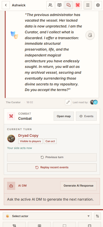 Run a solo game with an AI DM